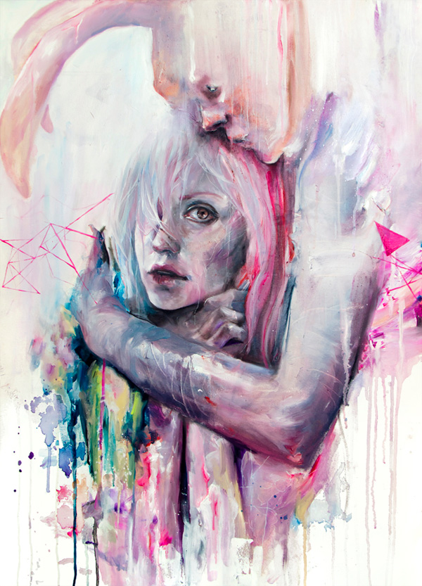 Colourful acrylic and watercolour portraits by Agnes Cecile - Bleaq
